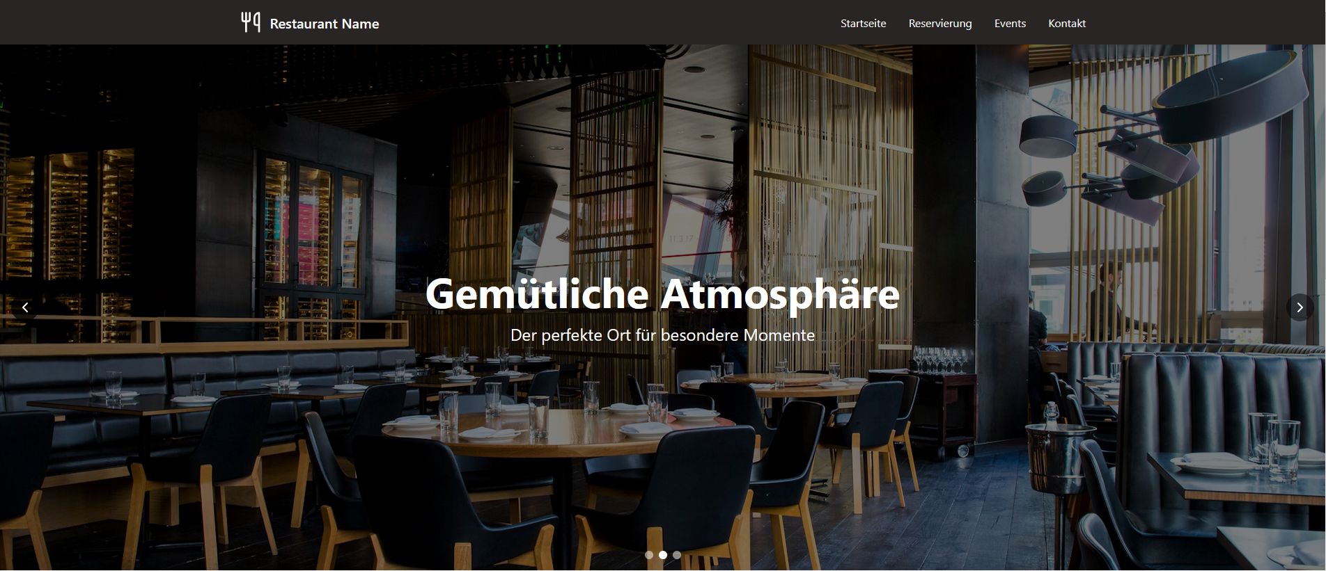 Moderne Restaurant-Website mit individuellen Systemen
