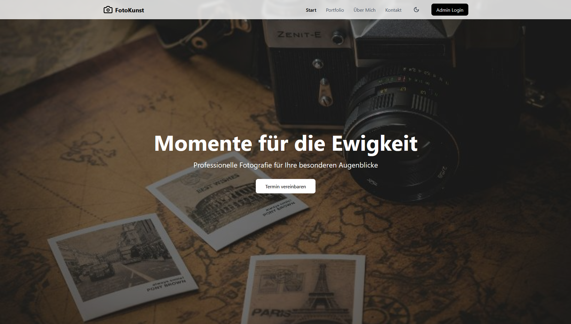 Fotografie-Website mit vollem Admin-Kontrollsystem